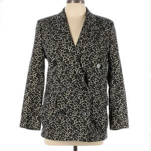 The Kooples Size 2 Leopard Double Breasted Blazer